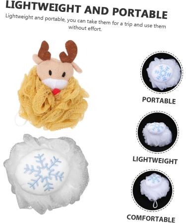 2pcs Soft Bath Ball & Exfoliating Shower Pouf - Luxurious Bathing Accessories for Girls - Cotton Loofah & Back Scrubber - Ideal for Relaxing Showers - Buy Online on GoSupps.com