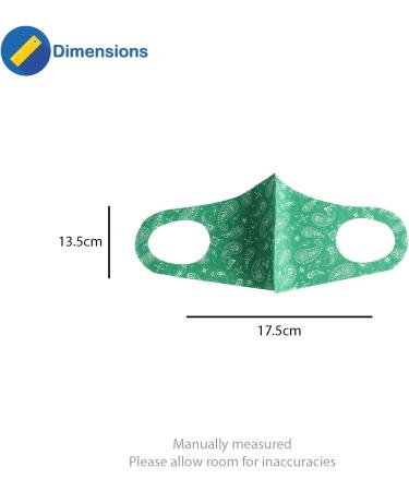 Komonee Paisley Reusable Face Mask - Green | Washable Cloth Mouth Cover for Men and Women | Dustproof, Cycling, Ski Protection - Buy Online on GoSupps.com