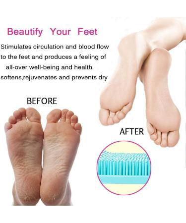 Shower Foot Scrubber Massager Mat - Kethvoz Feet Massage Cleaner Pad with Suction Cups and Soft Bristle Brush for Exfoliating Dead Skin - Buy Online on GoSupps.com