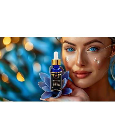 60ML Ultra Potency Blue Lotus 300X Extract | Moringa Saffron Gold Flakes for Sleep & Skin Glow | 100% Cold-Pressed for Meditation & Relaxation - Buy Online on GoSupps.com