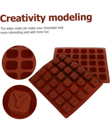 Mikinona 2pcs Chocolate Mold Ice Cube Silicone Molds Jellybeans Candy Ice Mold Baking Mold Letter Ice Maker - Buy Online on GoSupps.com