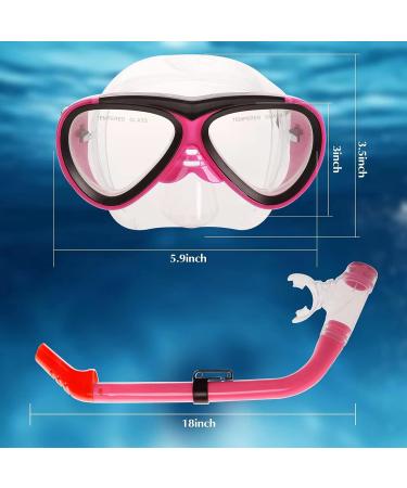 GreenLF Kids Snorkel Set - Anti-Fog Mask with Nose Covers for Youth 5-12 - Rose Red Semi-Dry Diving Gear for Junior Boys & Girls - Buy Online on GoSupps.com