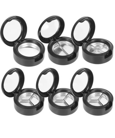 FRCOLOR 6pcs Eye Shadow Box Black Eyeshadow Cosmetic Sample Cases Cosmetic Holders Organizer Travel Filling