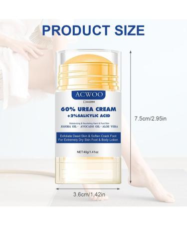 ACWOO Urea Foot Cream 60 Percent Plus 2 Salicylic Acid 2 pieces Urea Cream for Feet Nourishing Foot Cream for Cracked Heels and Dry Skin Deeply Moisturizing Repairing Cream for Cracked Heels - Buy Online on GoSupps.com