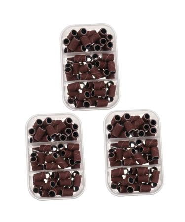 Angoily 3 Boxes Boxed Manicure Circle Nail Accessories Manicure Sand Rings Girl Nail Sanding Bands Nail Art Polishing Sanding Band Resin Abrasive Cloth Polisher Manicure Tools