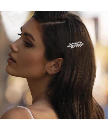 Allereya Vintage Leaf Hair Comb Barrette Metal Leaf Hair Side Comb Silver Floral Headpiece Greek Goddess Hair Comb Decorative Headwear Hair Accessories for Women and Girls (Silver) - Buy Online on GoSupps.com