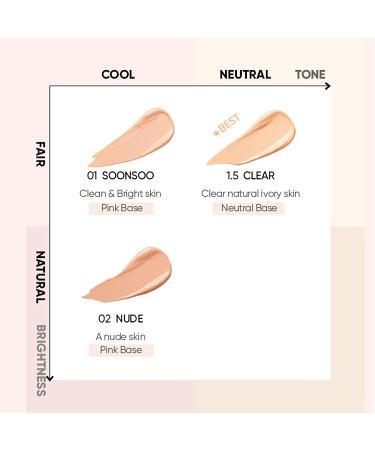 AMUSE Dew Jelly Vegan Cushion Foundation for Dry and Sensitive Skin - Glow Dewy Finish - Eco-Friendly Clean Beauty - 01 SOONSOO - Buy Online on GoSupps.com
