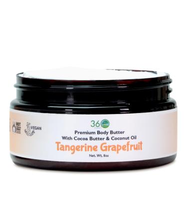 360Feel Tangerine Grapefruit Body Butter - Nourishing and Hydrating Shea Body Butter with a Gentle Formula - Handmade with Essential Oils - Creamy Formula - Zero Harsh Additives - 8 Ounce