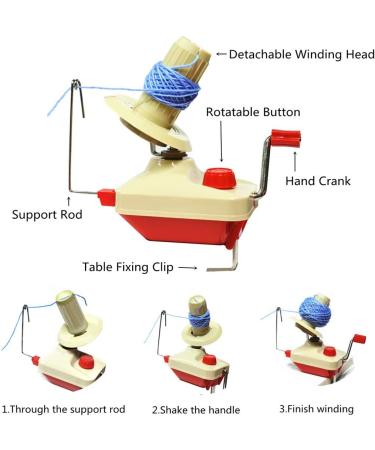 Yarn Ball Winder and Swift Combo Set with Bonus Accessories - Easy Installation for Yarn Storage | 1 Pcs Scissors, 20 Stitch Knitting Needles, 4 Size Pompom Maker Included (26) - Buy Online on GoSupps.com