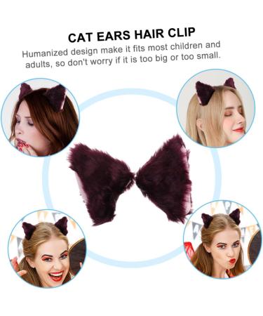 TOVINANNA 1 Pair Cat Ears Hairpin Plush Hair Clip Cat Ear Headwear Cat Ears Hair Clip Cat Ear Bobby Pin Adorable Headwear Cosplay Hair Clip Cat Ears Headdress Party Headdress - Buy Online on GoSupps.com