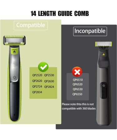 14-Length Precision Adjustable Guide Comb for One Blade Attachments - Replacement Combs Kit for QP2520 QP2530 QP2620 QP2630 - Buy Online on GoSupps.com
