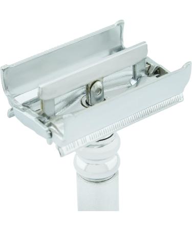 Men's Silver Butterfly Safety Razor & Black Badger Hair Brush - Stainless Steel No Blades Included | International Shipping - Buy Online on GoSupps.com