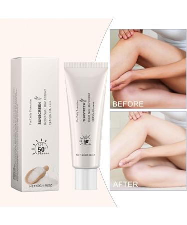 Rice Sun Cream Spf 50 Face And Body Sunscreen For All Skin Types Protective Cream Spf50 High Protection Uva-Uvb High Protection Sunscreen Sfp50 Uva (1PC) - Buy Online on GoSupps.com