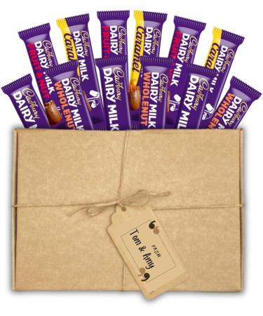 Personalised Cadbury Dairy Milk chocolates hamper gift for everyone for all occasions in unique presentation - Birthday anniversary get well thank you gift - comes with your own meaningful message - Buy Online on GoSupps.com