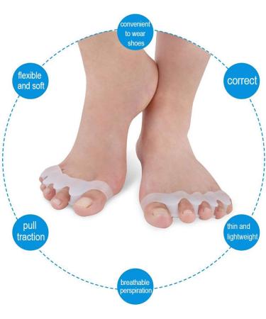 Bunion Toe Separators 2 Pairs - Silicone Gel Straightener for Men & Women | Pain Relief & Toe Alignment for Sports, Yoga, and Running - Buy Online on GoSupps.com