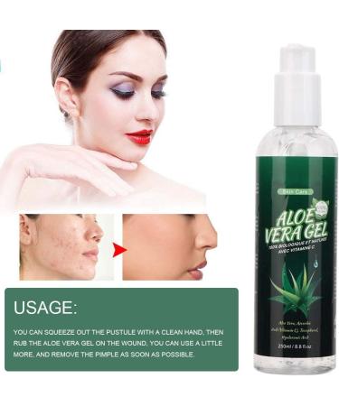 Aloe Vera Gel Hydrating Moisturizing Repair Nourish Skin Care Aloe Vera Hydrating Facial Moisturizer After Sun Care Reduce Acne for All Skin Types 250ml - Buy Online on GoSupps.com