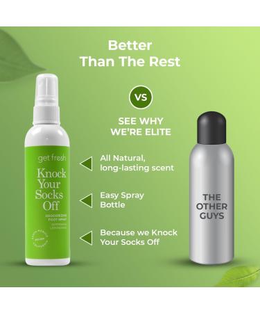 Fresh Knock Your Socks Off Deodorizing Foot Spray - Lavender Cucumber Scent | Unisex | 4oz | Combat Smelly Feet - Buy Online on GoSupps.com