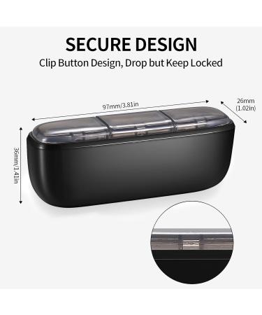 Small Black Pill Case Organizer | Waterproof 3 Compartment for Vitamins & Supplements - Ideal Travel Pill Holder - Buy Online on GoSupps.com