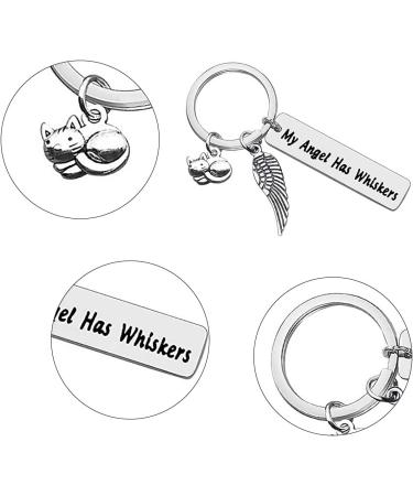 Jagowa 1 Piece Cat Memorial Gift Keychain Stainless Steel Keychain Gifts For Cat Pet Lover Women Men Hanging Ornament Personality Gift - Buy Online on GoSupps.com