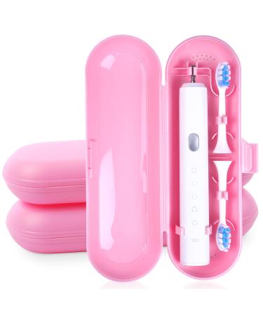 Travel protective cover for electrical toothbrush and replacement brush head Uraqt Reis-etui bag-compatible with standard oral b and philips #4 red 3 pieces of pink-smooth