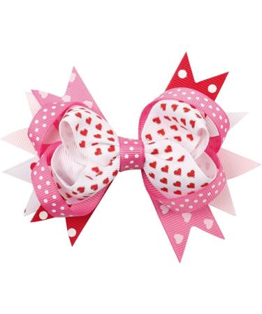 CLSSLVVBN Girls Bow Hair Clip Double Layer Pins Heart Shape Hairgrip Decoration Styling Hairband Headwear Party Favors Daily Wear Forked Tail Pink - Buy Online on GoSupps.com
