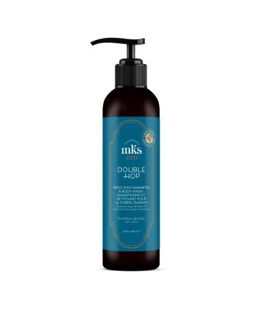 MKS eco for Men Double Hop 2-in-1 Shampoo & Body Wash Sandalwood Scent - 10 fl oz - With Hemp Seed Oil & Argan Oil - Vegan Cruelty Free