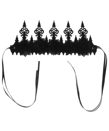 LIFKOME Halloween Headband Halloween Hairband Halloween Crown Headpiece Halloween Floral Crown Headband Halloween Crown Headband Masquerade Witch Hair Accessories Devil Headband Felt