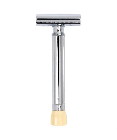Mercury adjustable razor plane 510c |Classic gloss chrome |Two -part razor with a straight cut |Ideal for wet shaving |Zinc die casting |Brass handle |Made in Germany