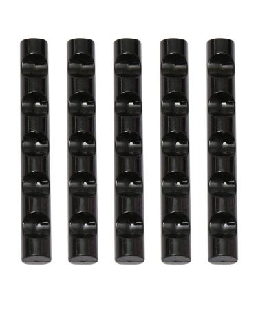 Lurrose 5pcs Nail Art Pen Rack Nail Brush Holder 5 Grid Nail Polish Pen Rest (Black)