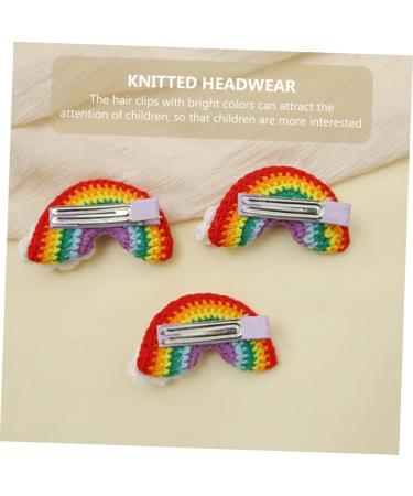 minkissy 3 Pairs Rainbow Barrettes Wool Yarn Hair Accessories Wool Felt Rainbow Charm Felt Rainbow Applique Hair Bow Hair Accessories for Kids Girl Hair Decor Props Alloy Cartoon Child - Buy Online on GoSupps.com