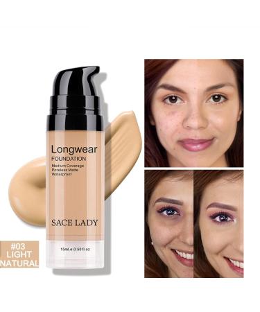 SACE LADY 4Pcs Makeup Set - Flawless Matte Foundation Full Coverage Concealer Oil Control Powder & Sponge - Waterproof Natural Cosmetics Kit for All Skin Types - Buy Online on GoSupps.com