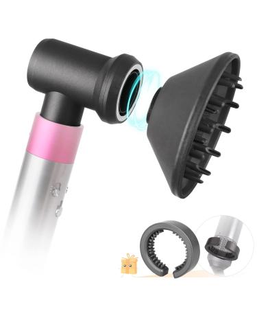 Diffuser and Adaptor Compatible with Dyson Airwrap Attachments, for Curling Iron Converting to Hair Dryer, with Filter Cleaning Brush Attachment