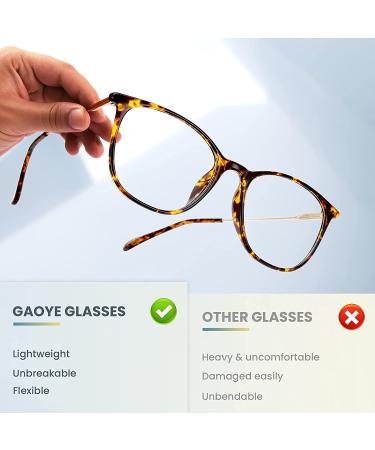 Gaoye Blue Light Blocking Glasses - Leopard Frame/Gold Temples | Computer Gaming Eye-glasses for Women Men | Anti UV Nerd Fashion Square Fake Eyewear Frames - Buy Online on GoSupps.com