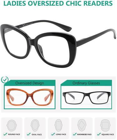 Eyekepper Fashion Reading Glasses for Women - Oversized Grey Tortoiseshell +2.50 | Stylish & Comfortable - Buy Online on GoSupps.com