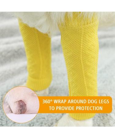 Buy Dongker Dog Elbow Protection - 4 Pieces Warm Elastic Leg Warmers for Small & Medium Dogs and Cats | Knitted Leg Wound Protection XL - Buy Online on GoSupps.com