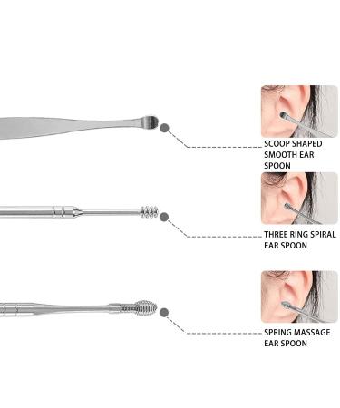 Portable Stainless Steel Earwax Removal Kit - 6 Pc Ear Pick Set with Customized Storage Box - Buy Online on GoSupps.com