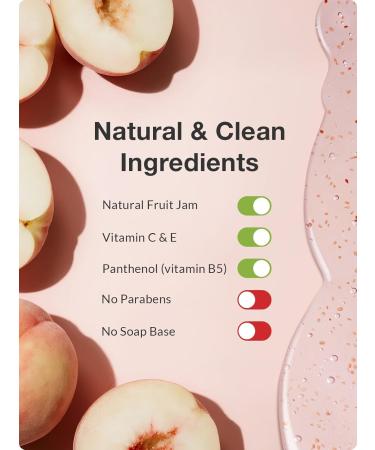 Kustie Peach Jam Body Wash with Real Peach Extract Strawberry Seeds & Aloe Gentle Exfoliating Shower Gel for Sensitive Dry Skin Deep Clean Fruity Scent & Hydrating Formula 19.6 fl oz - Buy Online on GoSupps.com