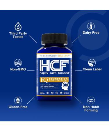 HCF Happy Calm & Focused - Brain Focus Attention Concentration & Mood Supplement - FQ Foundation Amino Acids Vitamins & Minerals. (3-Pack) - Buy Online on GoSupps.com
