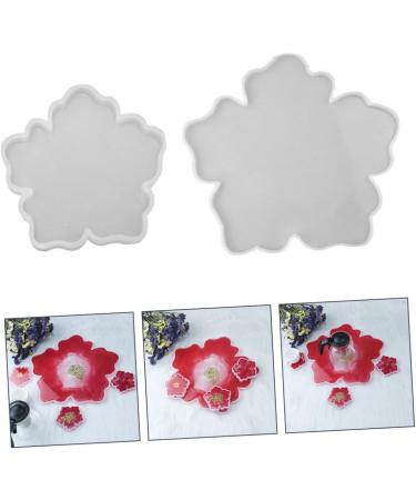 NUOBESTY 2 pcs Shape Coaster Manual Flower Mold DIY Silicone Epoxy Cup Practical Mould Creative Crystal Transparent 37.5X33.5X2CM - Buy Online on GoSupps.com