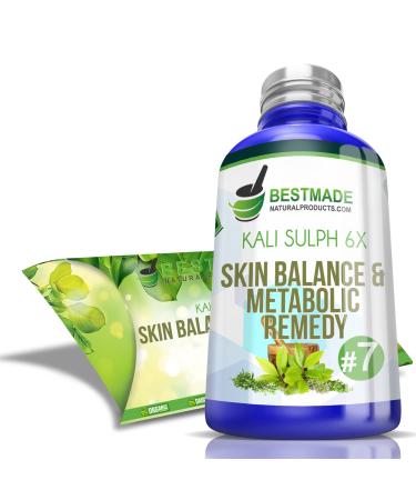 Kali Sulph 6X Skin Balance & Metabolic Remedy Natural Cell Salt Pellets Helps with Eczema Psoriasis Dry Scaly Skin Pimples Hives Acne Chronic Skin Problems Common Cold Inflammation & More