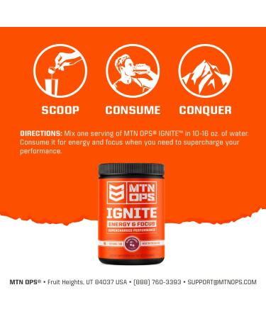 MTN OPS Ignite Energy Drink Mix - Blue Raspberry Lemonade, 45-Serving Tub | Pack of 1 - Buy Online on GoSupps.com