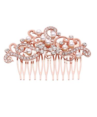 MAGICLULU Bride Hair Comb Metal Hair Claw Clips Bridal Hair Pin Hair Clip Bride Hair Accessory Crystal Headpiece Hair Pin Headpiece Bridal Headpiece Hair Pearls Wedding Accessories