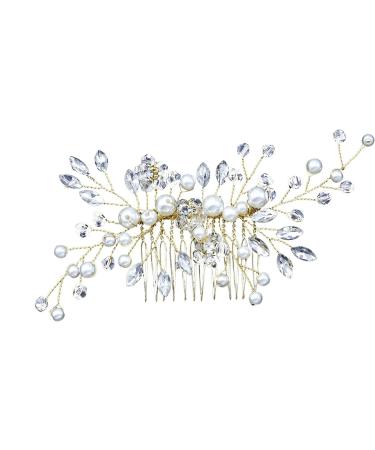 Bridal Flower Side Hair Clips Pearl Flower Hair Piece Wedding Hair Accessories for Brides Bridesmaid Girls Women - Buy Online on GoSupps.com