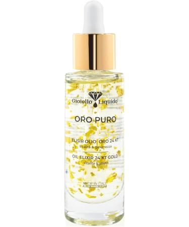 Gioiello Liquido Elixir with 24 Kt Gold Oils - Anti-dark spots Face and Body - 7 Concentrated Oils - Vitamin E - Luminous and Homogeneous Skin Smoothing for All Skin Types 30ML - Buy Online on GoSupps.com