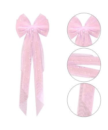Pink Pearl Bow Veil Hair Clip for Women and Girls | Tulle Bridal Hair Accessory - Buy Online on GoSupps.com