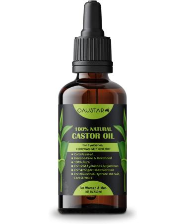 Castor Oil-Cold Pressed For Hair Growth Bold Eyelashes & Eyebrows Moisturizes Skin Nails & Cuticles. Anti-Aging (30ml) - Buy Online on GoSupps.com