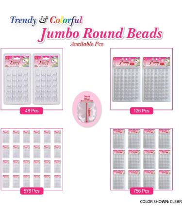 48 Pcs Metallic & Galactic Jumbo Round Pony Beads Jewelry Making Kit - Hot Pink - Buy Online on GoSupps.com
