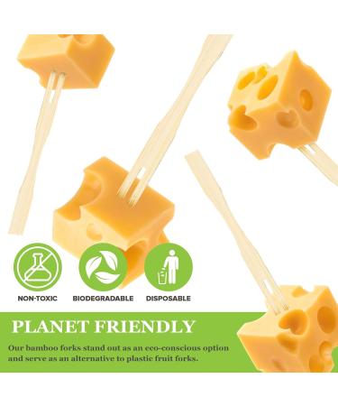 Disposable Bamboo Forks 600 Pcs 3.4inch Natural Wood Forks for Fruit and Vegetable Salad Pizza Grilled Meat - Buy Online on GoSupps.com
