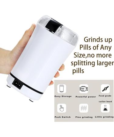 Multifunctional Electric Pill Crusher Grinder - Fine Powder Pulverizer for Medication & Vitamins | Ideal for Feeding Tubes Kids Elderly & Pets - White - Buy Online on GoSupps.com