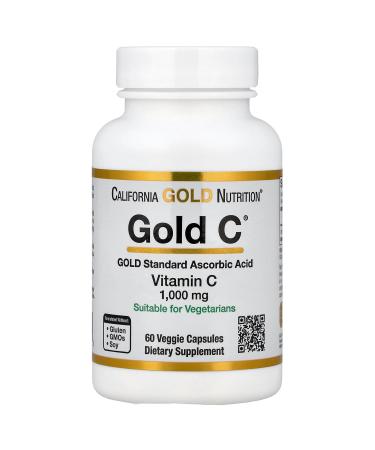California Gold Nutrition C Vitamin C 1000 mg Veggie Capsules 60 Count